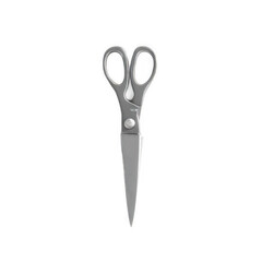 Fototapeta premium Silver Metal Scissors on Transparent Background