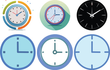 Fototapeta premium A minimalist and modern vector icon of a clock, symbolizing time, scheduling, and punctuality.