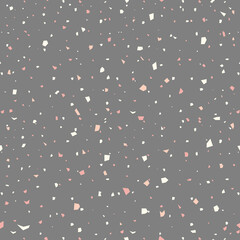 Terrazzo seamless pattern pink cream on muted dark grey