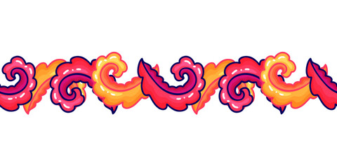 Indian Traditional Floral Paisley Seamless Border Design