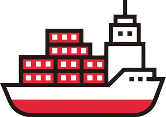 vector illustration of a ship