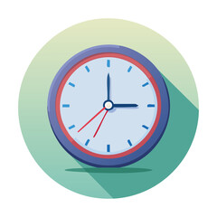 A sleek and professional vector icon of a clock with hands showing a specific time, designed for a variety of digital and print applications, representing a precise moment.