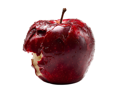 Rotten Apple Isolated on White Background