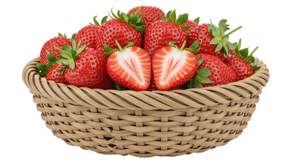 Isolated Strawberries in a Basket