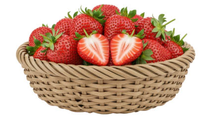 Isolated Strawberries in a Basket