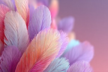 Colorful feather cluster close-up