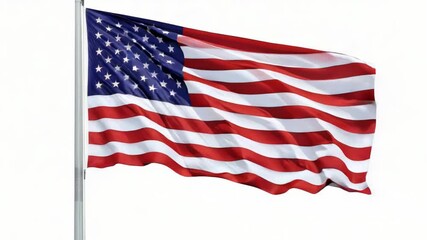 A large American flag blowing in the wind, ideal for patriotic events and celebrations