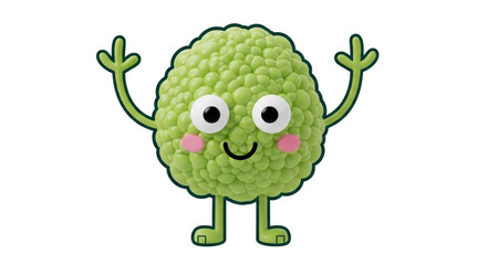 Isolated Cauliflower Cartoon Character