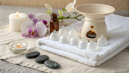 Cupping Therapy Spa Concept, Hijama, Natural Healing and Relaxation Treatment