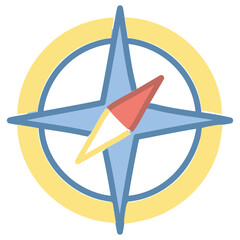 A professional and clean vector icon of a compass with a map, conveying a sense of detailed planning and strategic navigation.