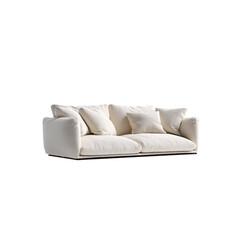 Obraz premium Modern comfortable sofa with white cushions creates a cozy living space for relaxing and entertaining