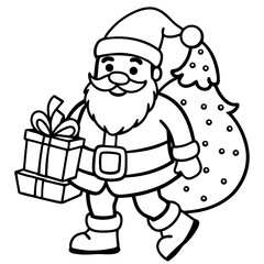 Fototapeta premium santa claus with gift box