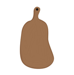 Wooden cutting board. Vector illustration.