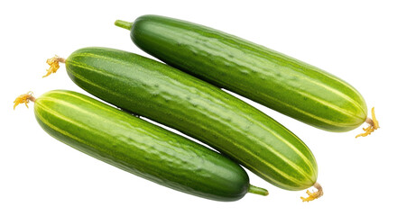 Isolated Three Cucumbers