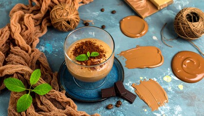 Delicate Chocolate Dessert Display with Mint and Chocolate Accents