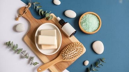 Natural spa essentials arranged for serene relaxation and self care