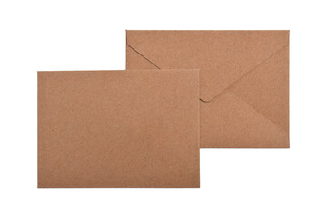 Brown vintage paper envelope isolated on the white background