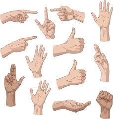 create need kinds of different free hands holding vector art with white background.