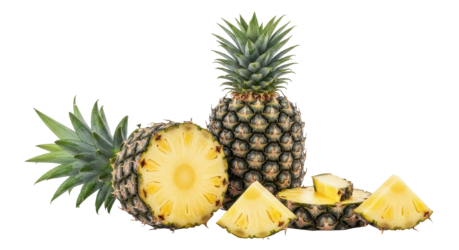Isolated Pineapple With Slices