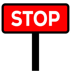 Red stop sign isolated on transparent background