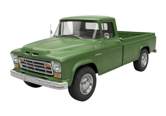 Isolated Green 1958 Dodge D100 pickup truck with a vintage look and retro design © Adrian