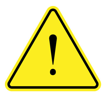 Yellow warning triangle with exclamation mark png