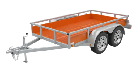 Isolated Orange Utility Trailer