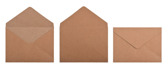 Fototapeta premium Set of brown envelopes isolated on white background