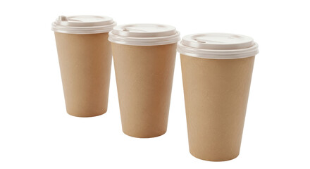 Isolated Disposable Coffee Cups