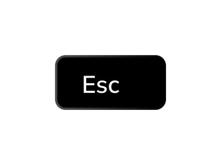 Black Escape Key Icon Button on Keyboard Vector