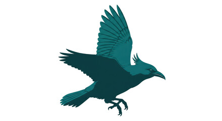 Isolated Raven Flying Cartoon