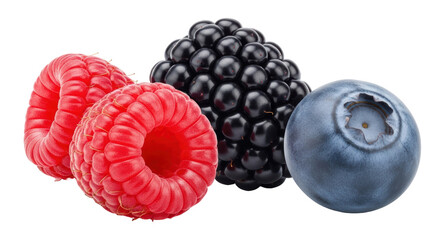 Isolated Mixed Berries on White Background © Timo