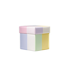 Obraz premium Colorful gift box with pastel shades on a white background
