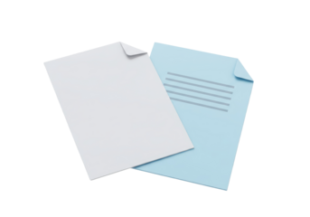 Isolated Illustration of a Stack of White and Light-Blue Paper Documents Pages