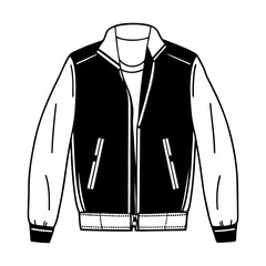 A realistic, high-quality photo of a stylish men’s jacket. The jacket is dark navy blue with a sleek, modern design. It has a front zipper, two side pockets with zippers, and elastic cuffs at the wris