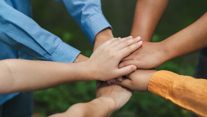 Environmental concept, business people join forces on World Environment Day and global community...