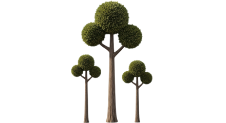 Isolated Topiary Trees with Spherical Shapes