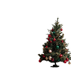 Colorful Christmas Tree Decorated with Ornaments and Lights