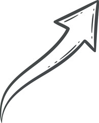 Fototapeta premium Hand drawn upward arrow growth concept sketch vector