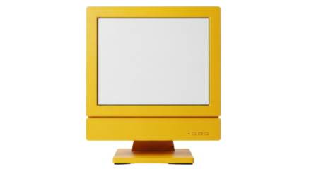 Isolated Yellow Computer Monitor