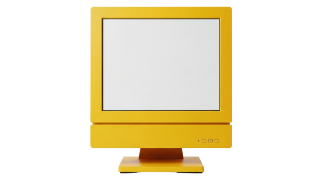 Isolated Yellow Computer Monitor