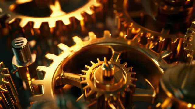 Mechanical clock face with intricate gears and workings