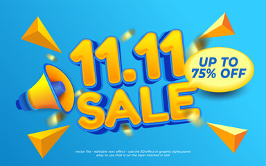 Final sale banner template for 11.11 singles day sale