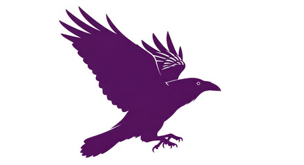 Isolated Purple Raven Silhouette