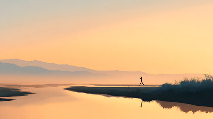 sunset over the lake
