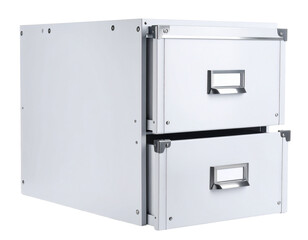 File storage box isolated on white background, with handle