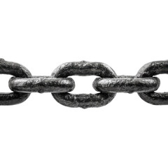 Obraz premium Heavy Metal Chain Link Isolated on White Background for Use