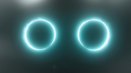 Abstract teal energy rings graphic representation with dark background minimal design