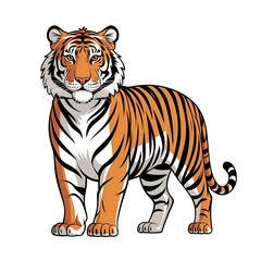 Naklejka premium Majestic bengal tiger standing proudly with orange and black stripes