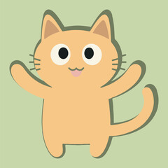 cat element sticker smiling face